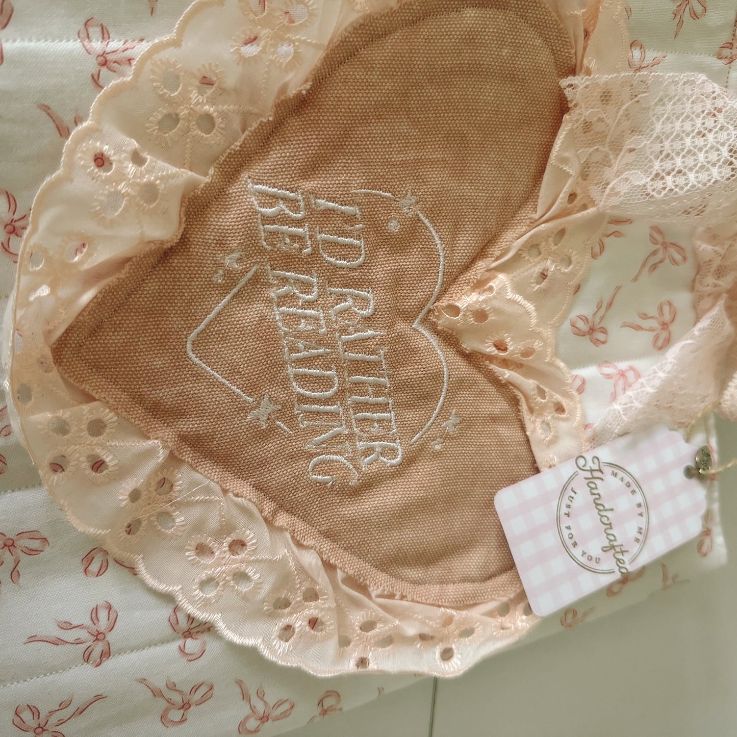 Dainty Pink Lace Book Sleeve