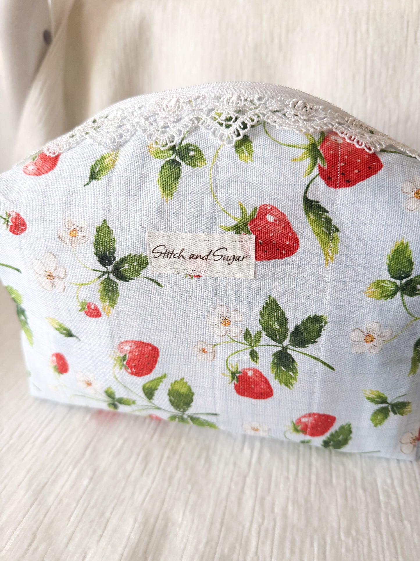 Strawberry large makeup bag