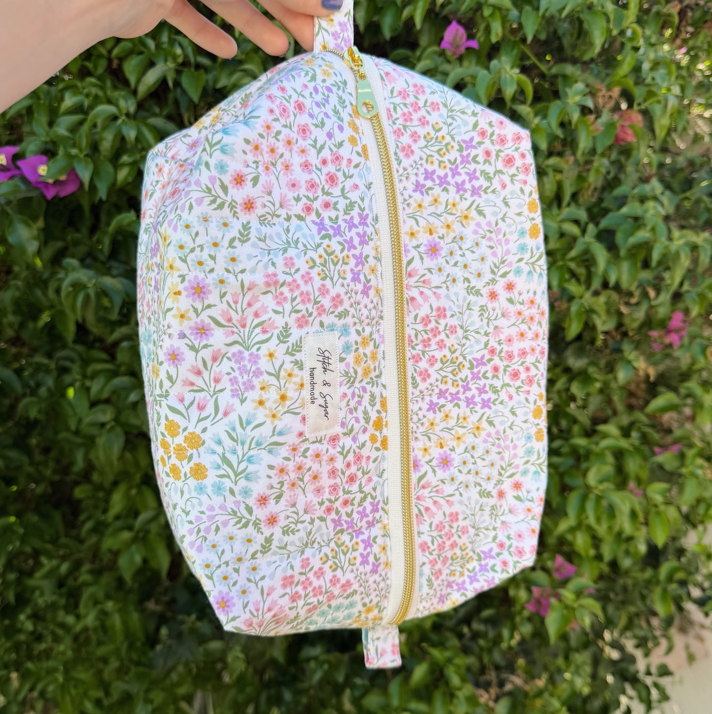 Spring Garden Makeup Bag