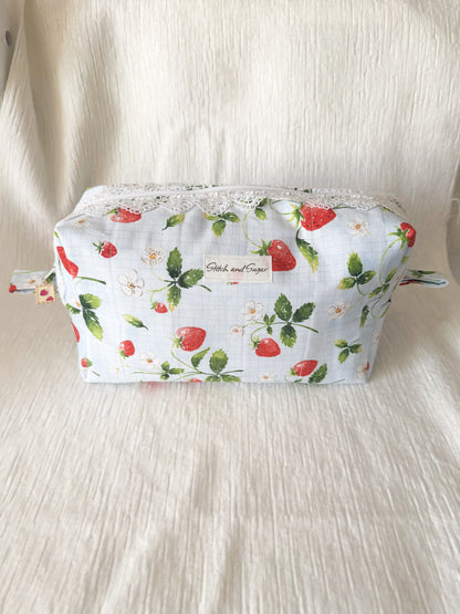 Strawberry large makeup bag