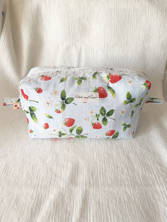 Strawberry large makeup bag