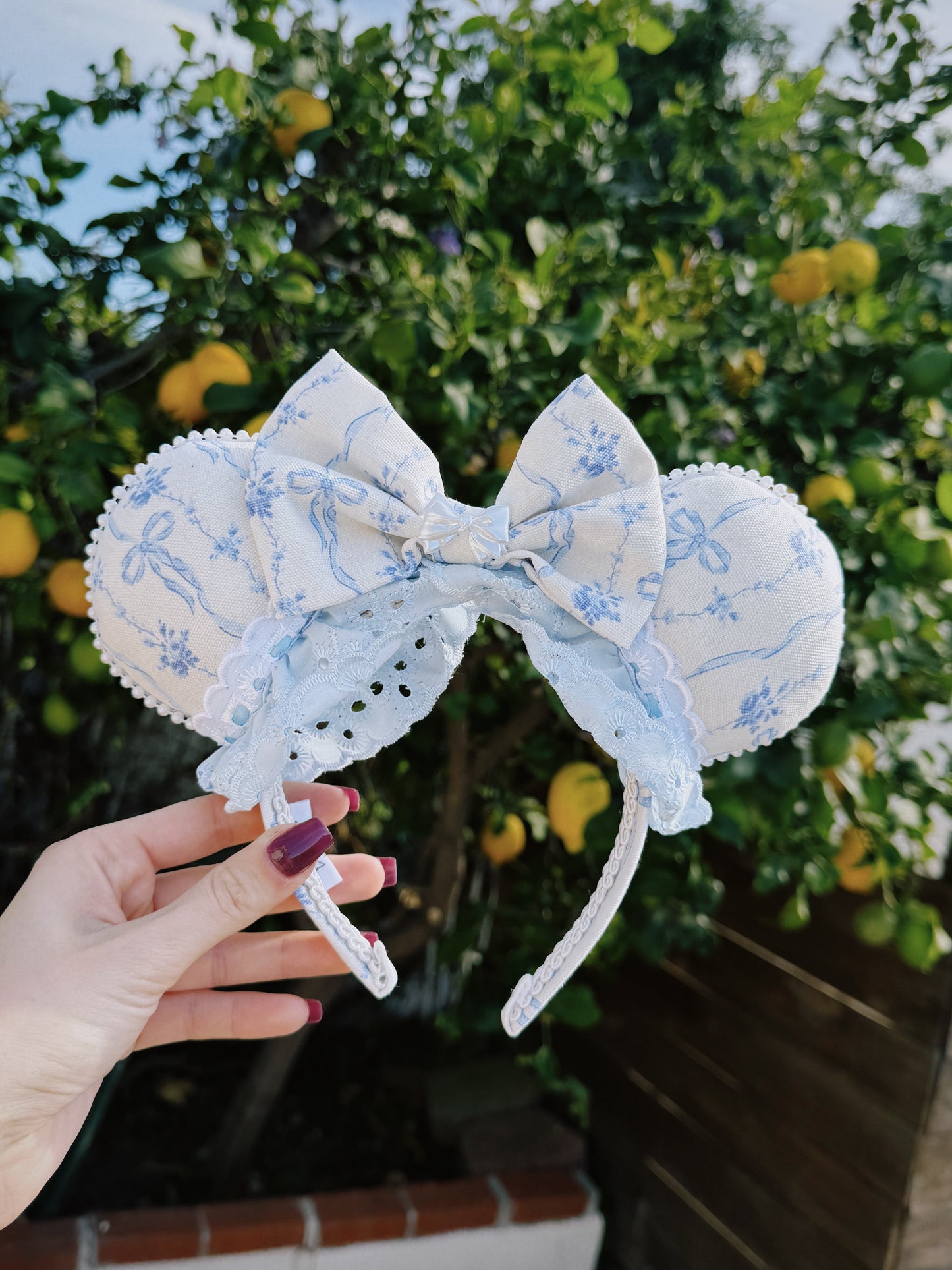 Dainty Blue Bow Ears