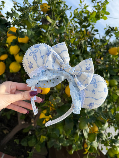 Dainty Blue Bow Ears