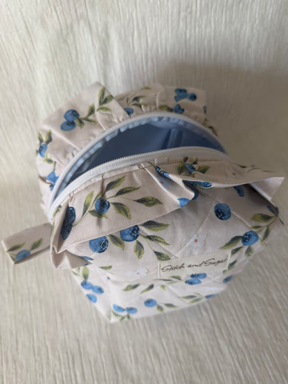 Blueberry medium makeup bag