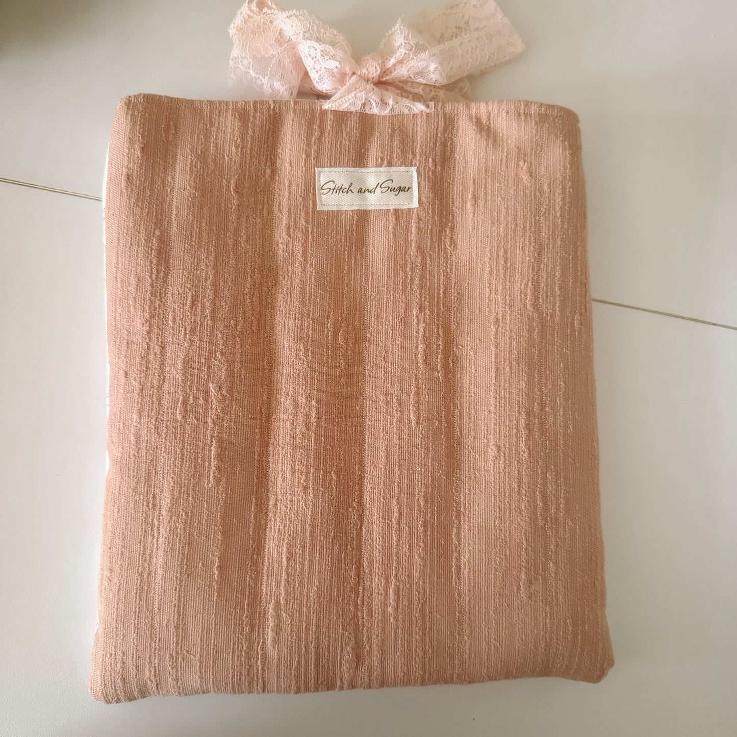 Dainty Pink Lace Book Sleeve