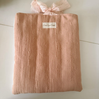 Dainty Pink Lace Book Sleeve
