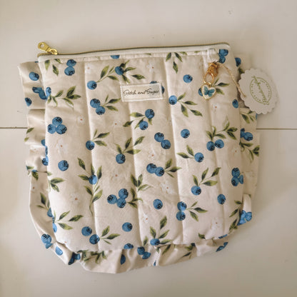 Blueberry Ruffle Zipper Pouch