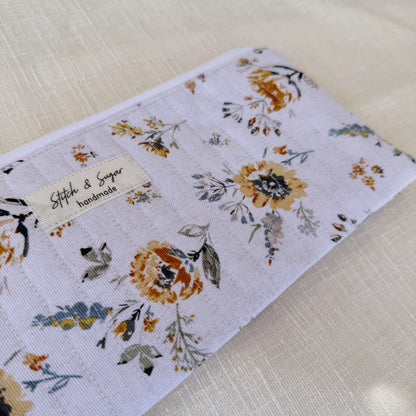Golden Bloom Zipper Pouch