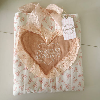 Dainty Pink Lace Book Sleeve