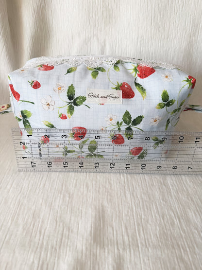 Strawberry large makeup bag