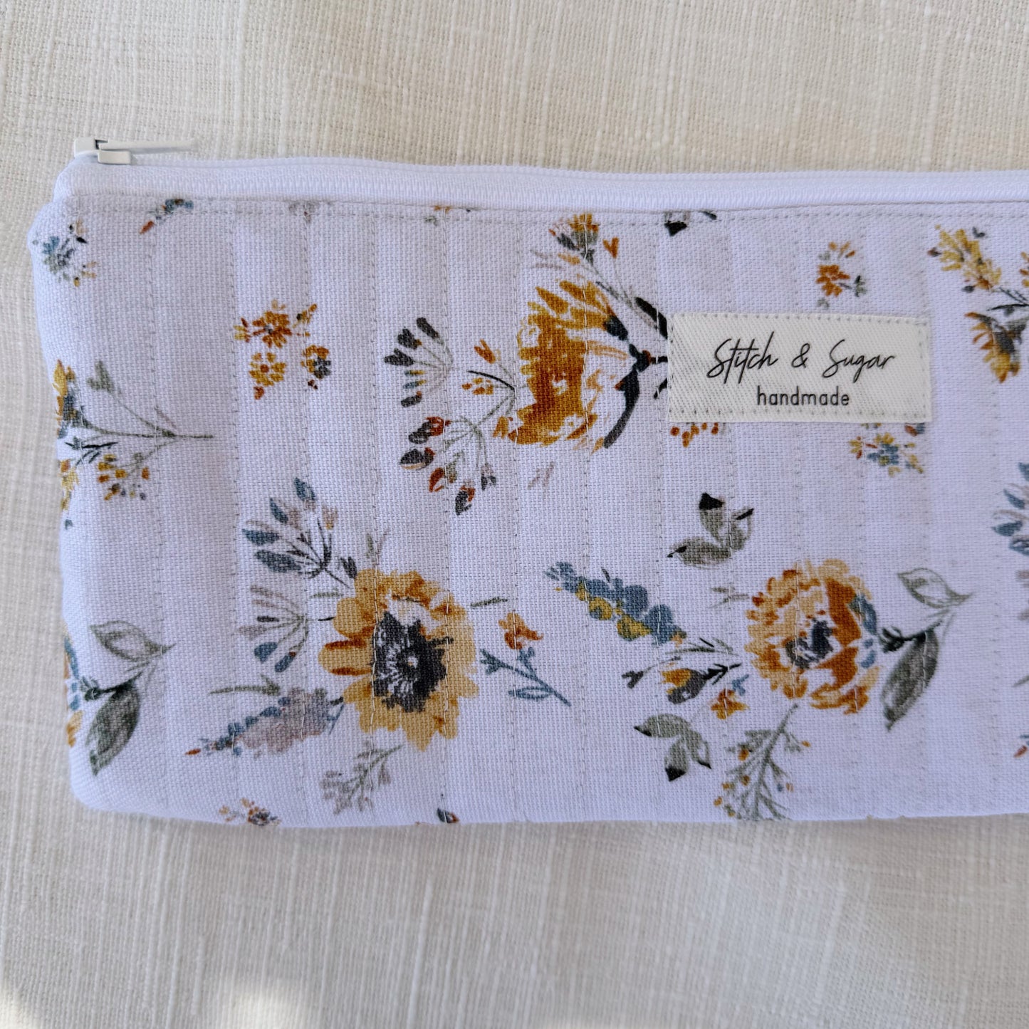 Golden Bloom Zipper Pouch
