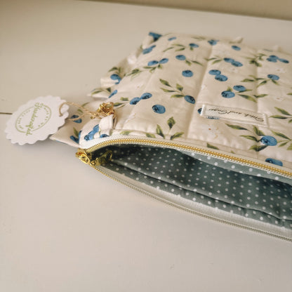 Blueberry Ruffle Zipper Pouch