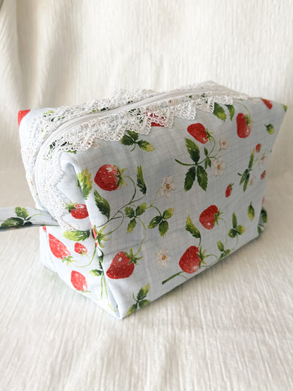 Strawberry large makeup bag