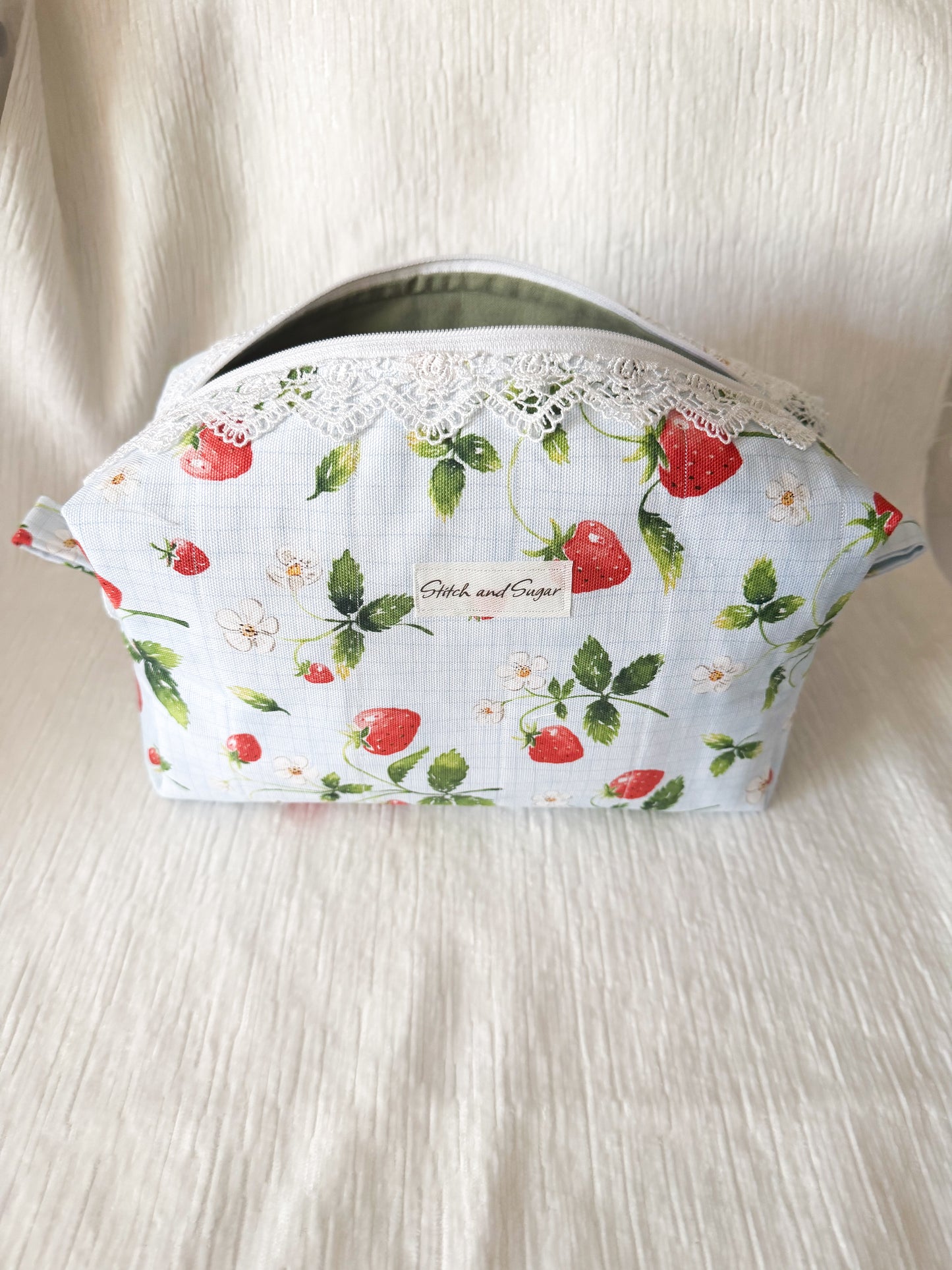 Strawberry large makeup bag