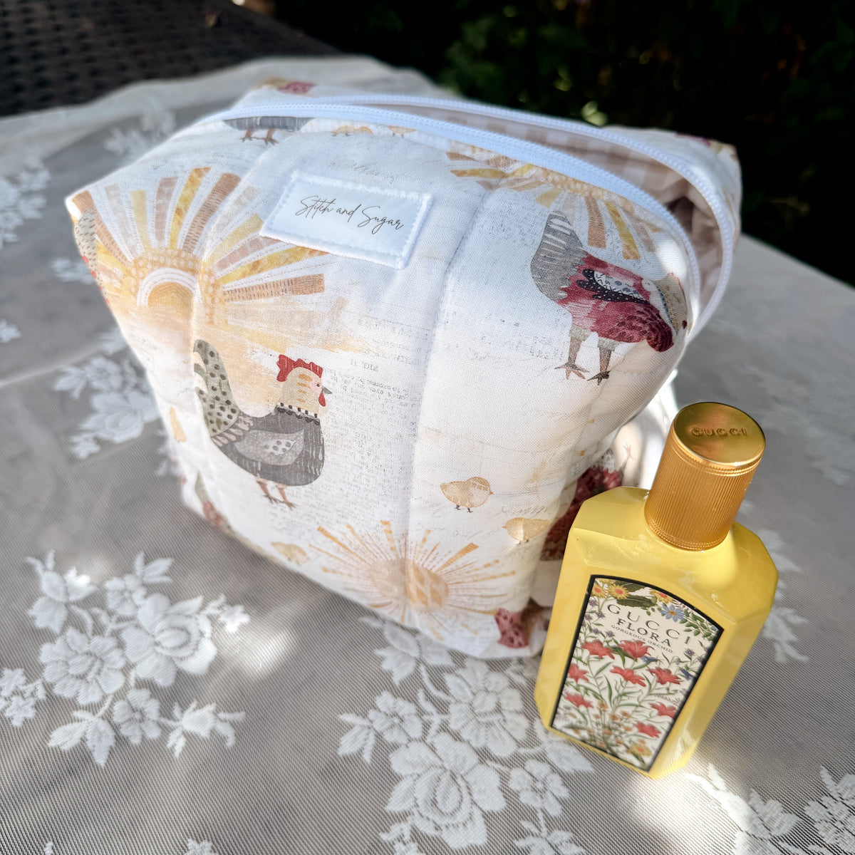 Rooster makeup bag
