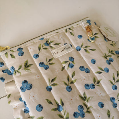 Blueberry Ruffle Zipper Pouch
