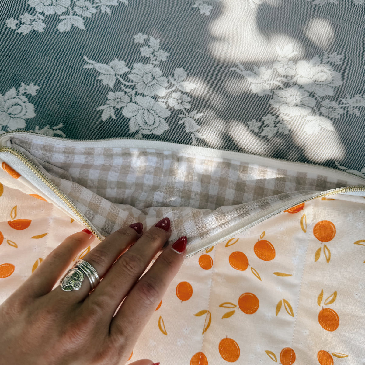 Clementine Ruffle Zipper Pouch