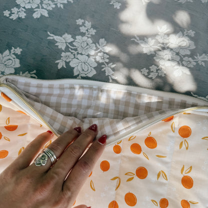 Clementine Ruffle Zipper Pouch
