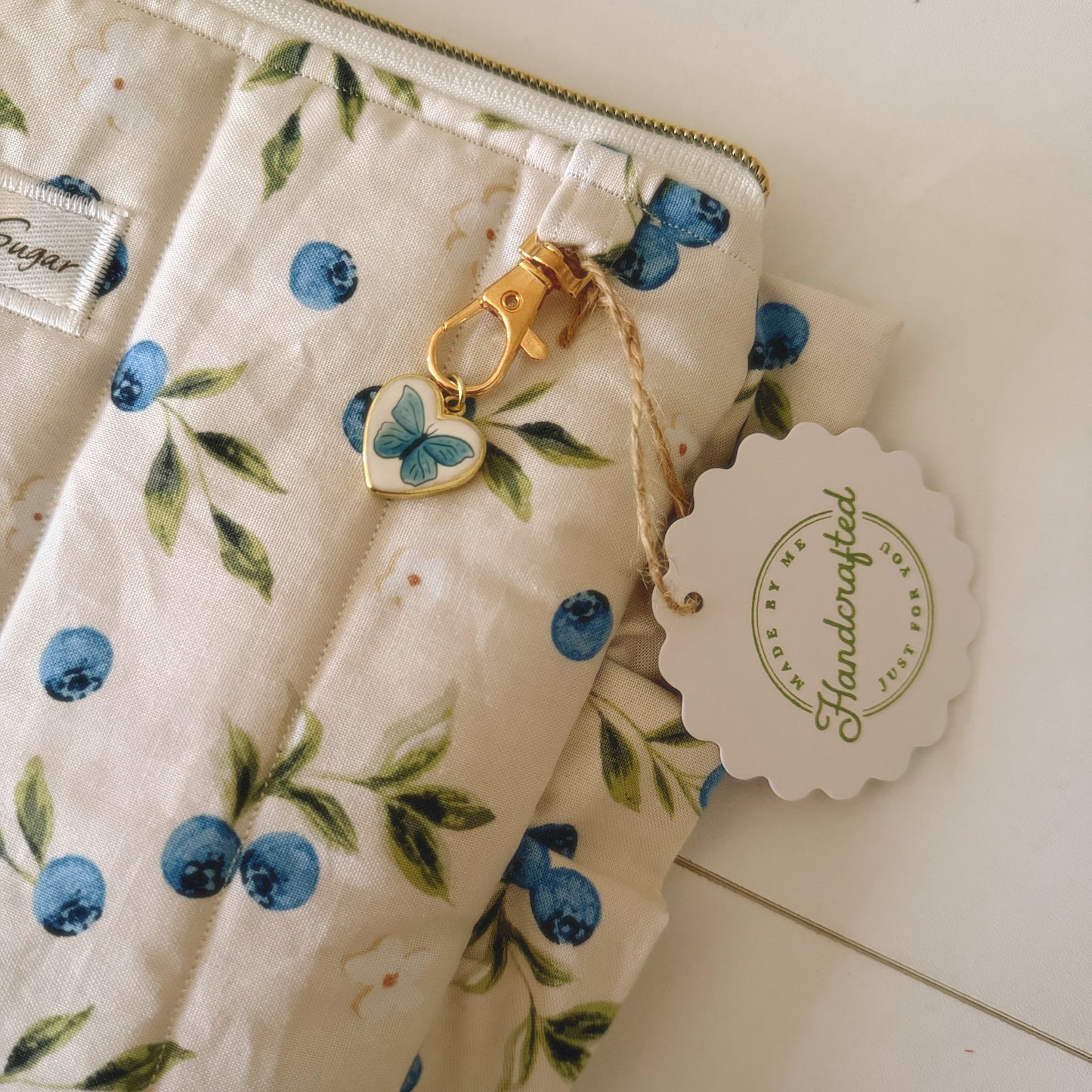 Blueberry Ruffle Zipper Pouch