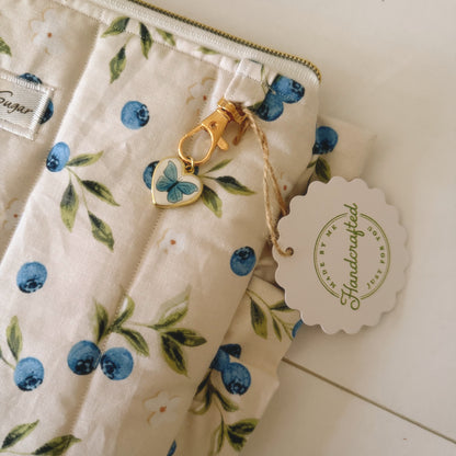 Blueberry Ruffle Zipper Pouch