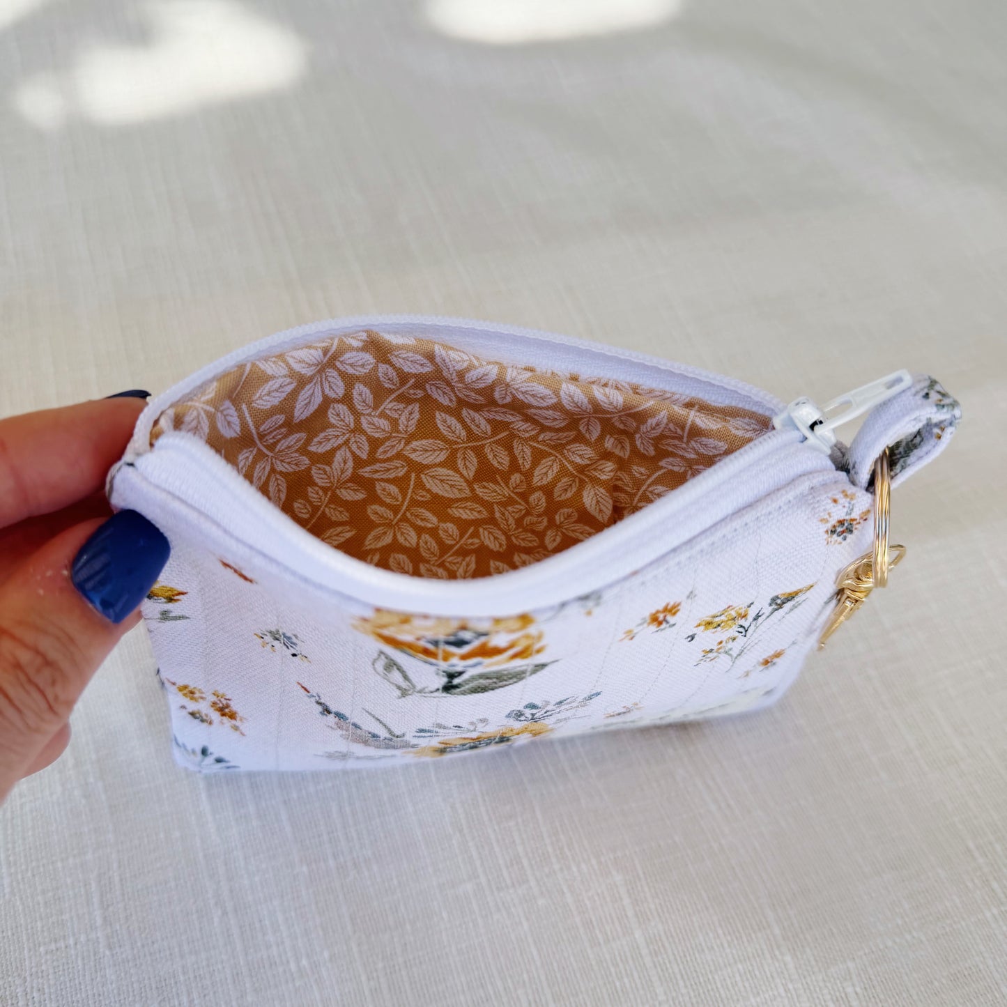 Golden Bloom Keychain Pouch