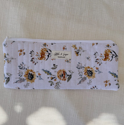 Golden Bloom Zipper Pouch