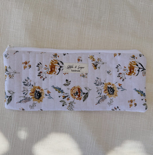 Golden Bloom Zipper Pouch