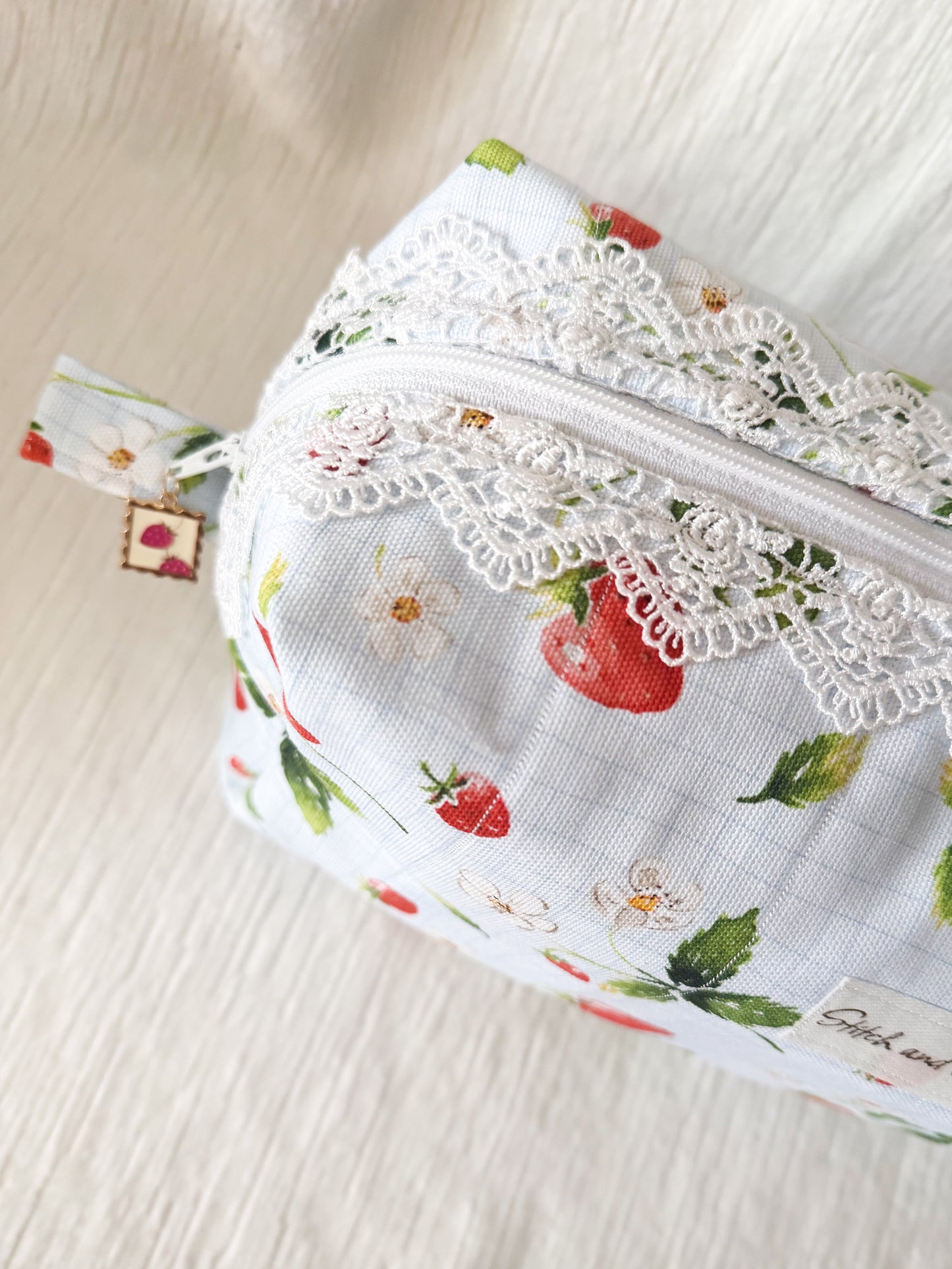 Strawberry large makeup bag