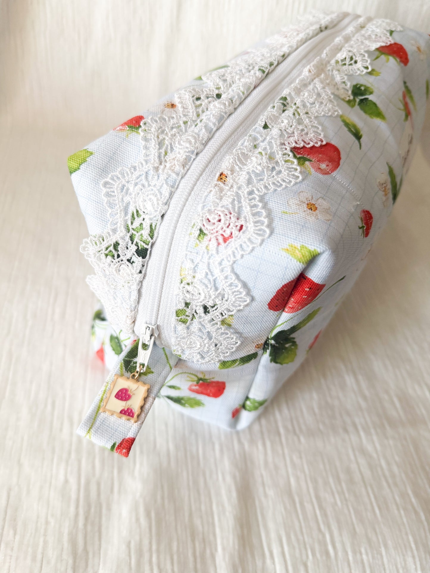 Strawberry large makeup bag