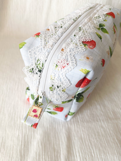 Strawberry large makeup bag