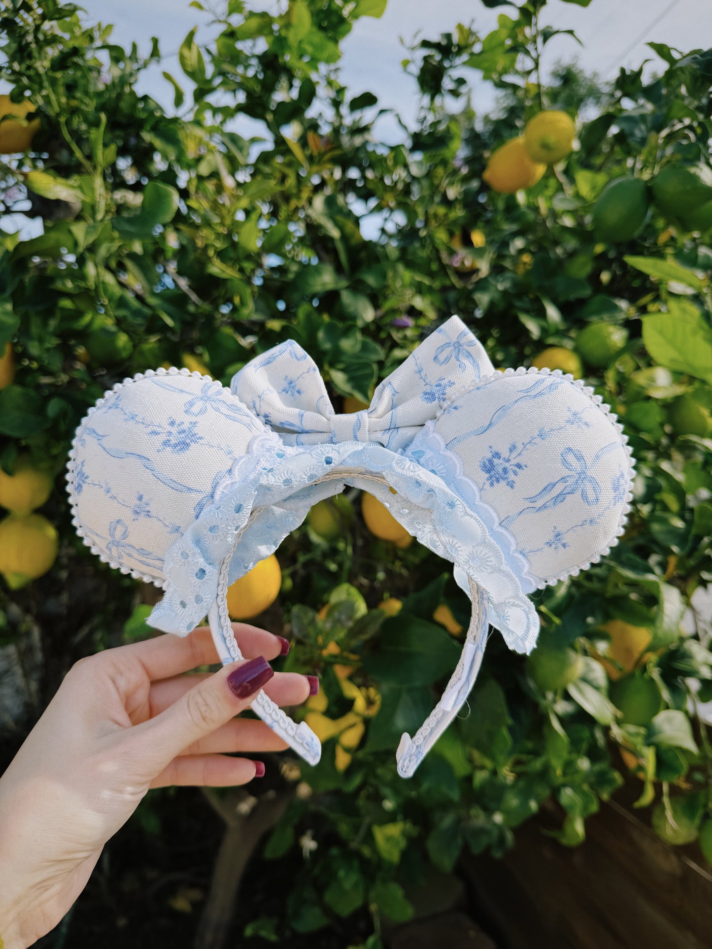 Dainty Blue Bow Ears