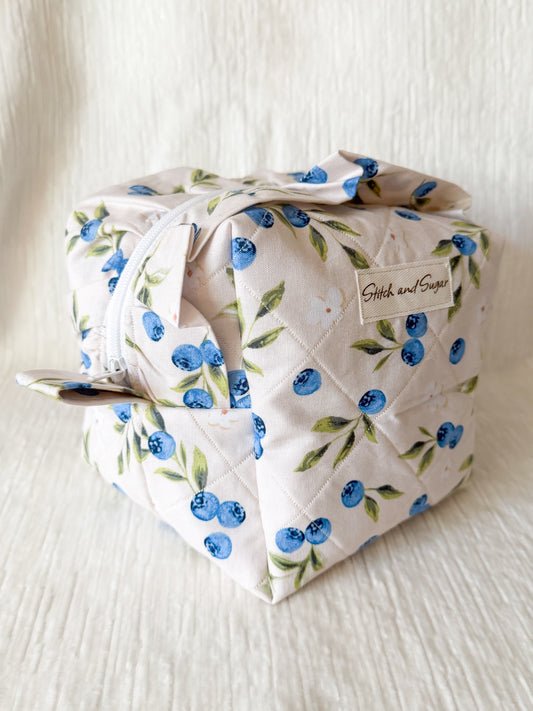 Blueberry medium makeup bag