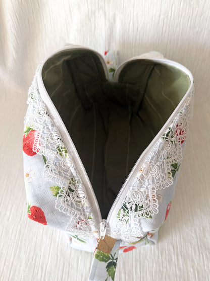 Strawberry large makeup bag