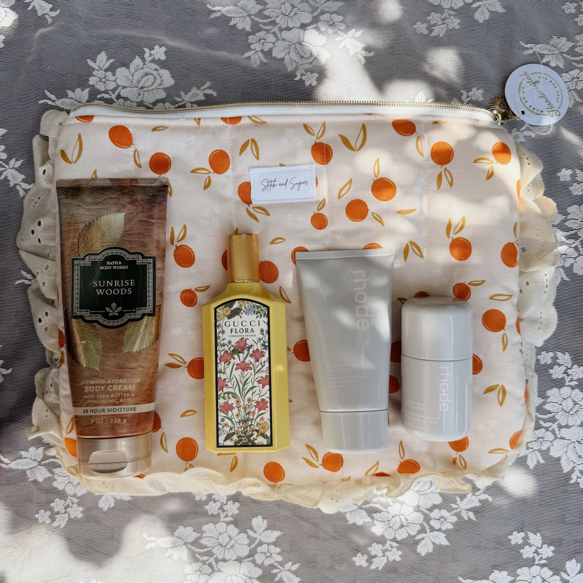 Clementine Ruffle Zipper Pouch