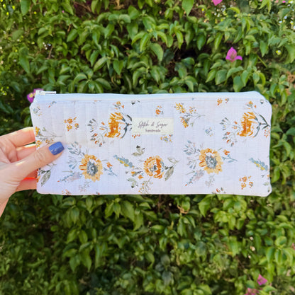 Golden Bloom Zipper Pouch