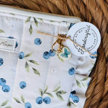 Blueberry Ruffle Zipper Pouch
