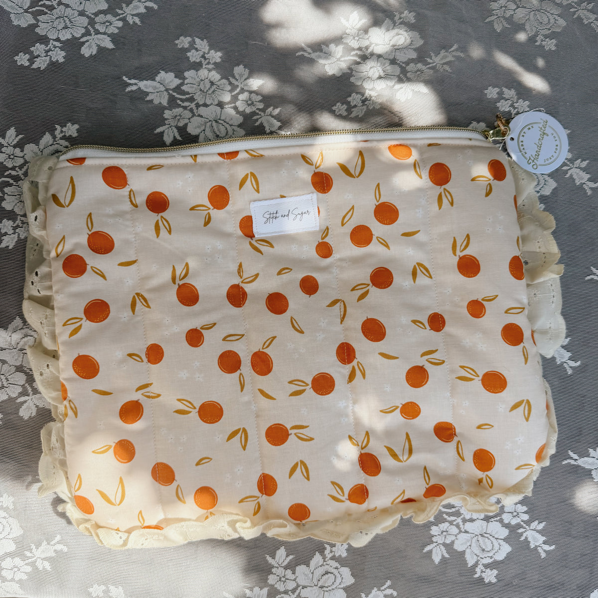 Clementine Ruffle Zipper Pouch
