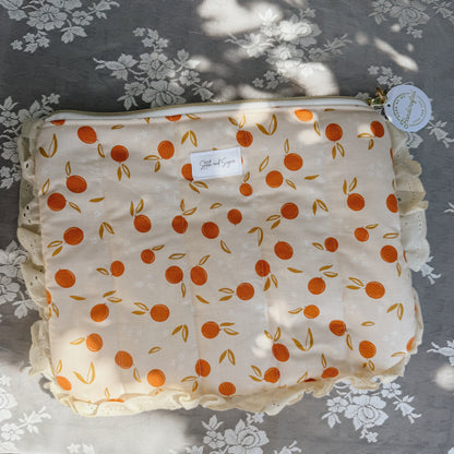 Clementine Ruffle Zipper Pouch
